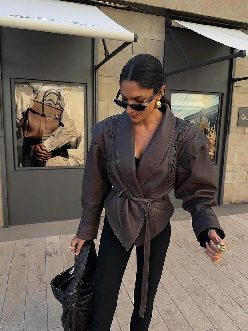 Elarova | Knopf Schnürung Jacke für Damen