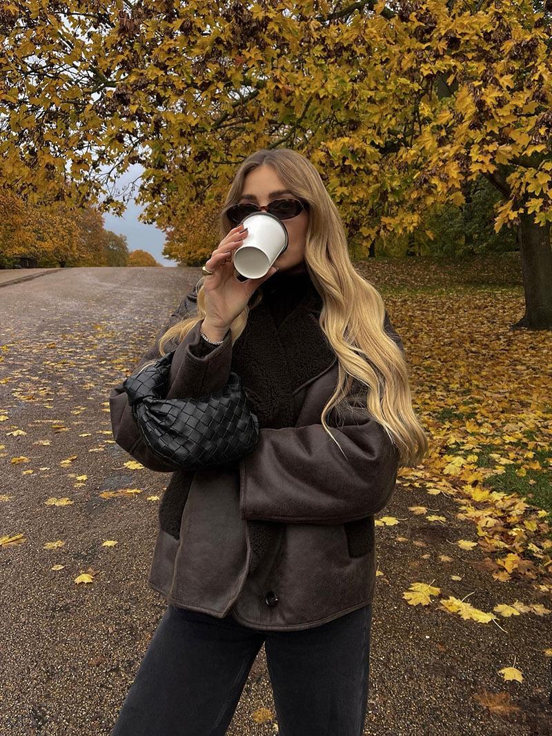 Elarova | Knopfdetails Langarmjacke für Damen