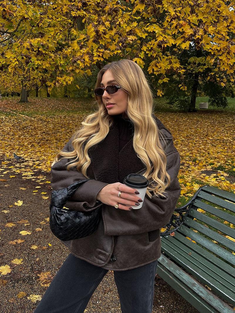 Elarova | Knopfdetails Langarmjacke für Damen