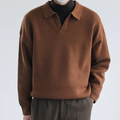 Elarova | Knopfloses Langarm-Poloshirt