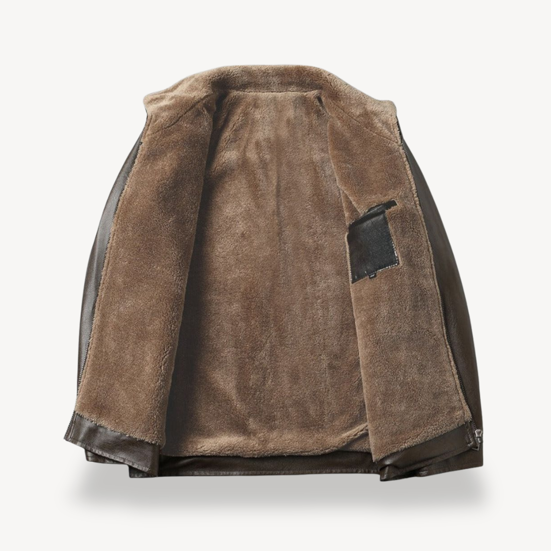 Elarova | Kunstlederjacke mit Fleecefutter für Herren