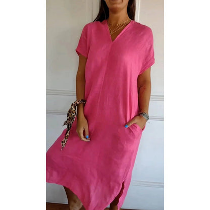 Elarova Kurzarmkleid mit V-Ausschnitt