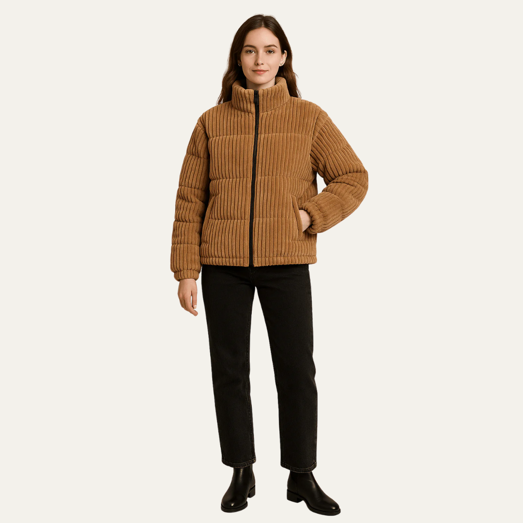 Elarova | Kurze CordSteppjacke für Damen