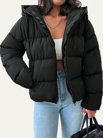 Elarova | Kurze Damen-Steppjacke mit Kapuze