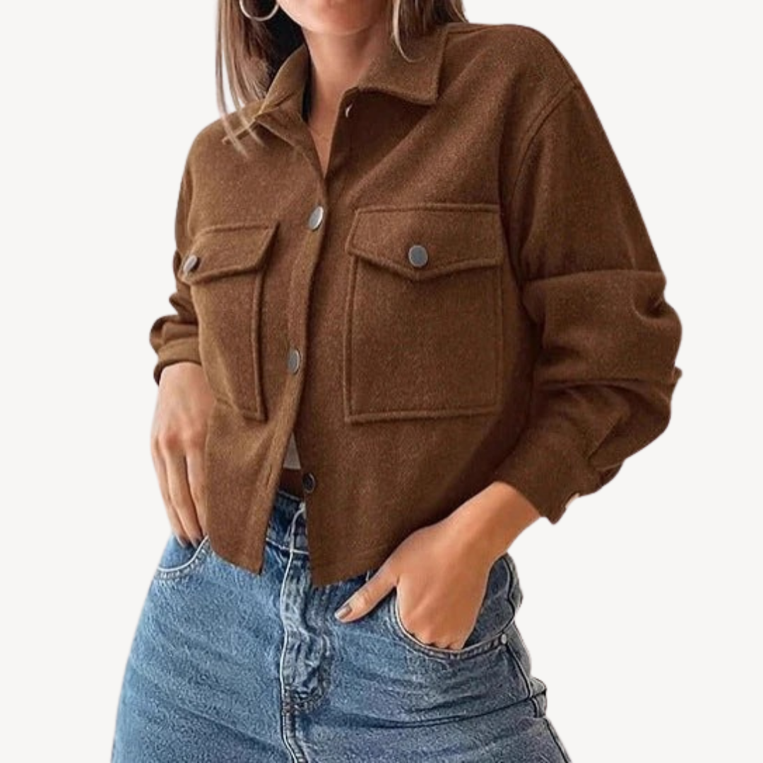 Elarova | Kurze Jacke mit Knöpfen für Damen