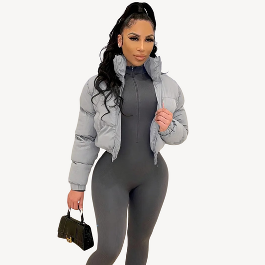 Elarova | Kurze Pufferjacke mit Reißverschluss für Damen