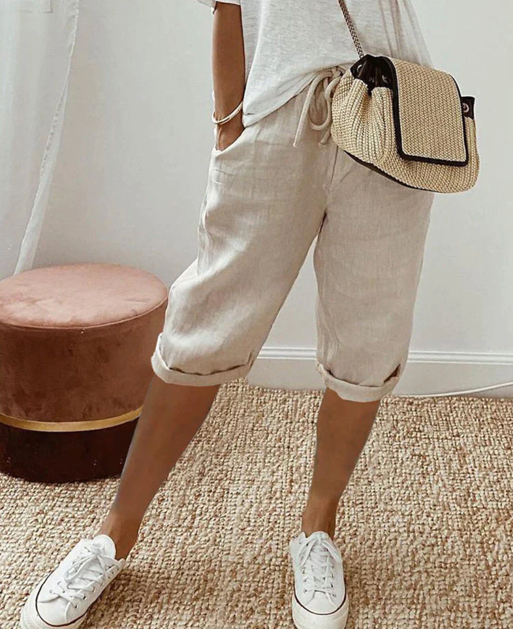Elarova | Kurze Trendy modische Kniehose für Damen