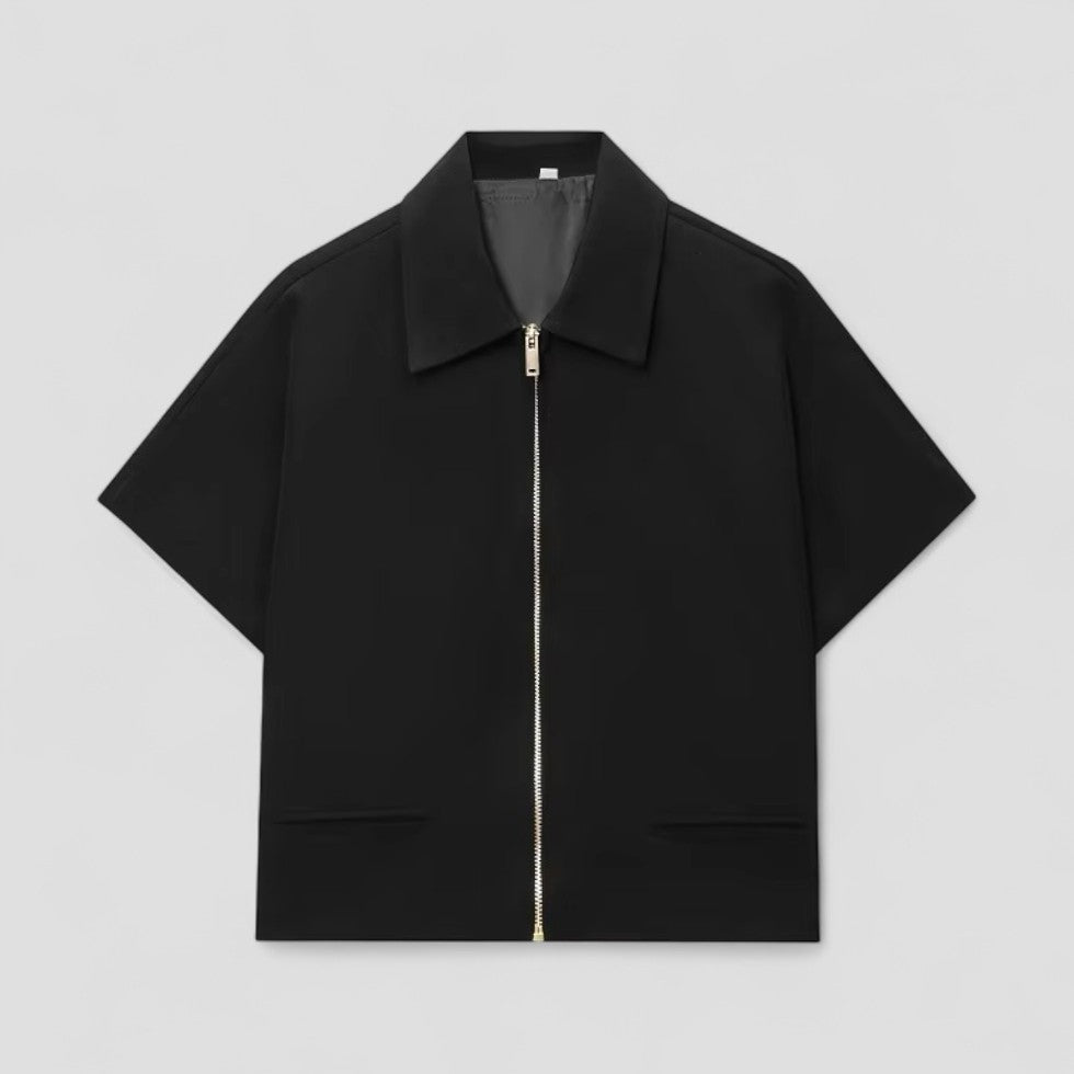 Elarova | Kurze, kurzärmlige Jacke mit Reißverschluss für Damen, lässige Oberbekleidung