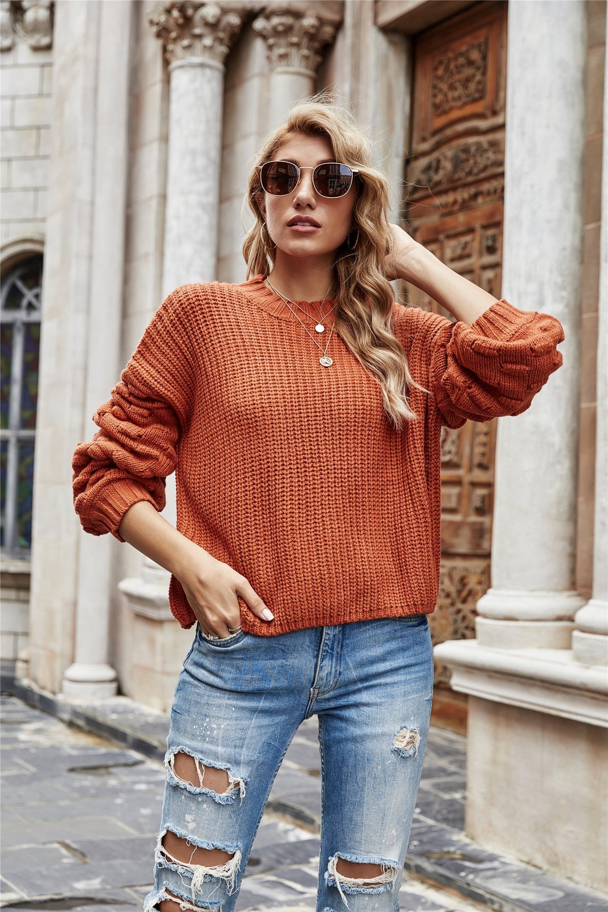 Elarova | Kurzer Pullover Gestrickter Pullover