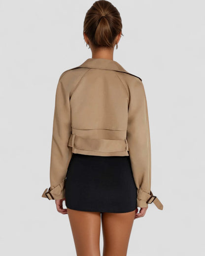 Elarova | Kurzer zweireihiger Trenchcoat für Damen