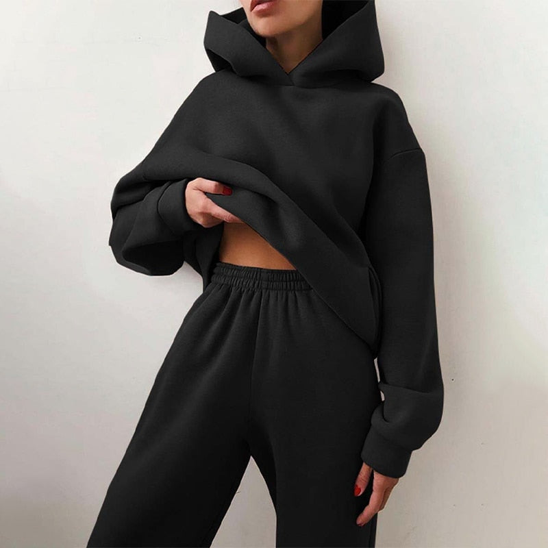 Elarova | Kuschelige Damen-Set mit Hoodie und Sweatpants | Bequeme Pullover-Sweatshirts