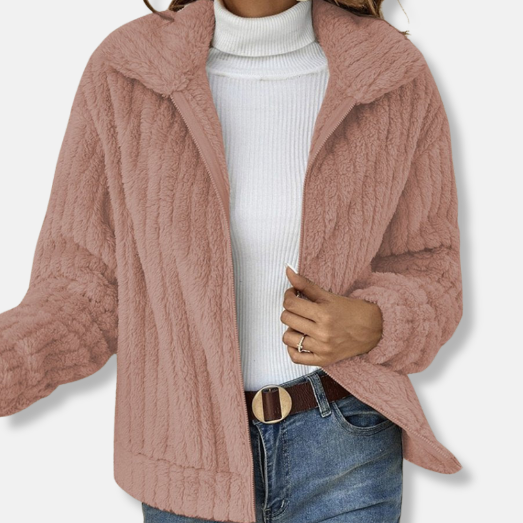 Elarova | Kuschelige SherpaJacke für Damen mit Reißverschluss