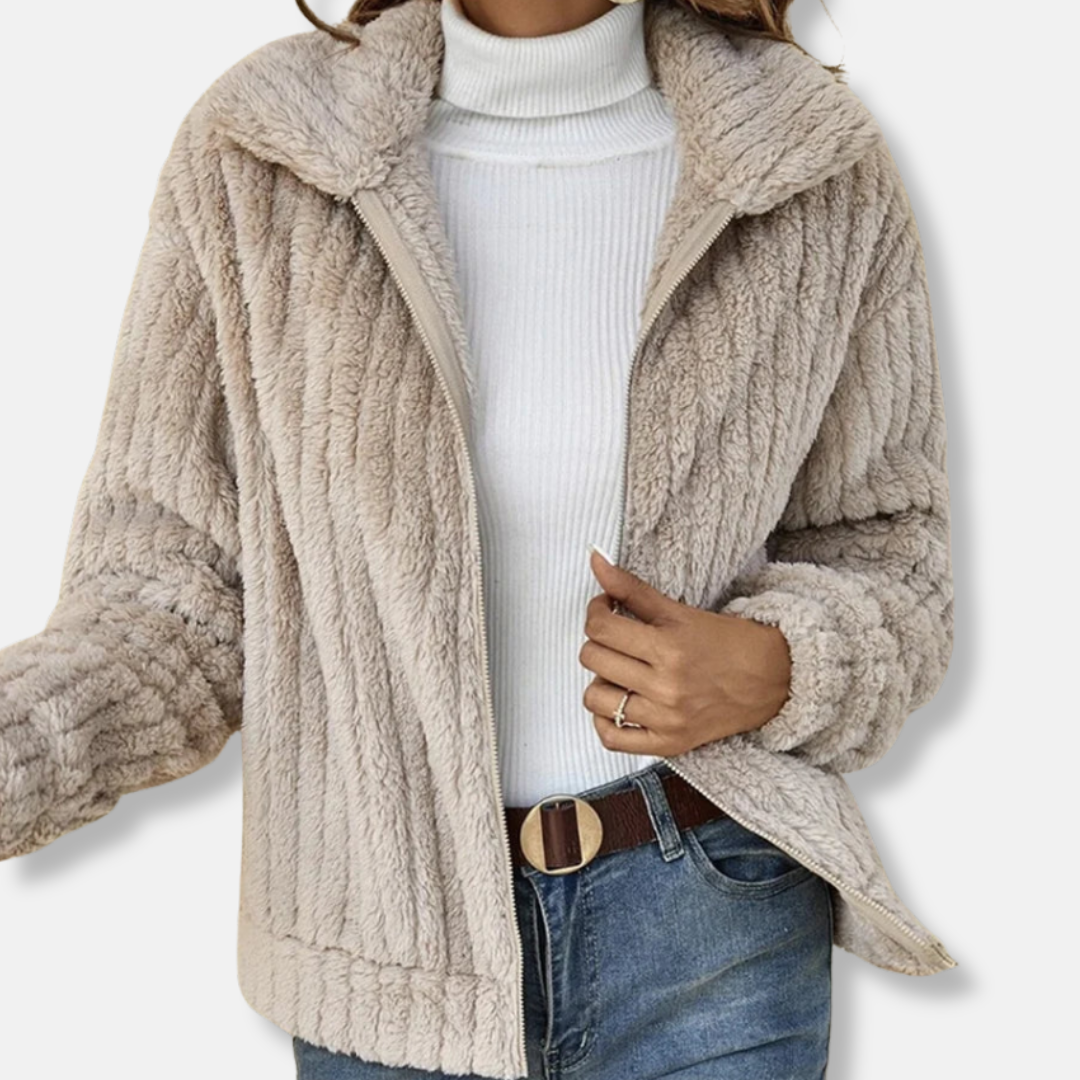Elarova | Kuschelige SherpaJacke für Damen mit Reißverschluss
