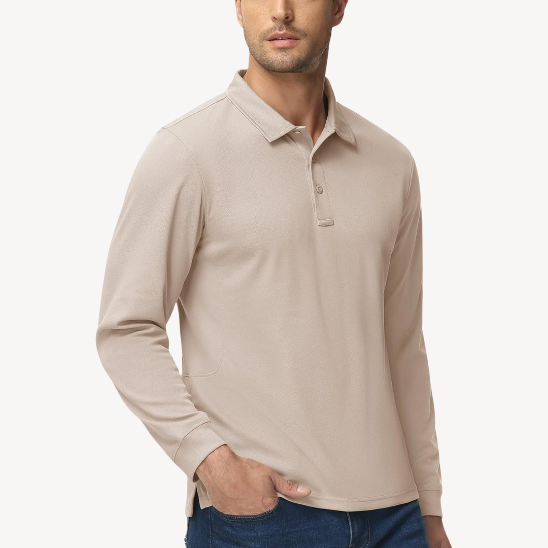 Elarova | Langarm-Poloshirt für Herren