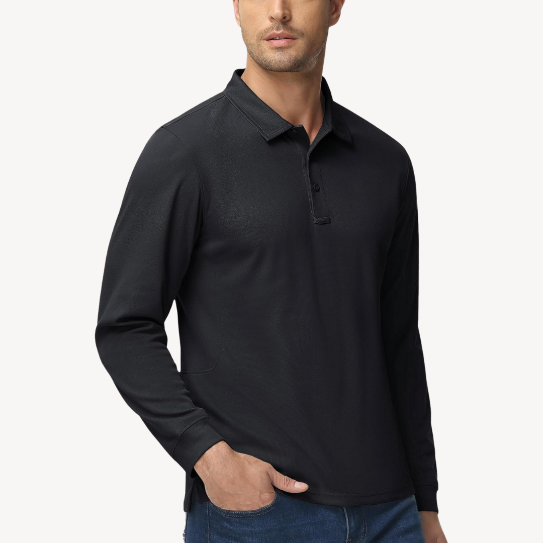 Elarova | Langarm-Poloshirt für Herren