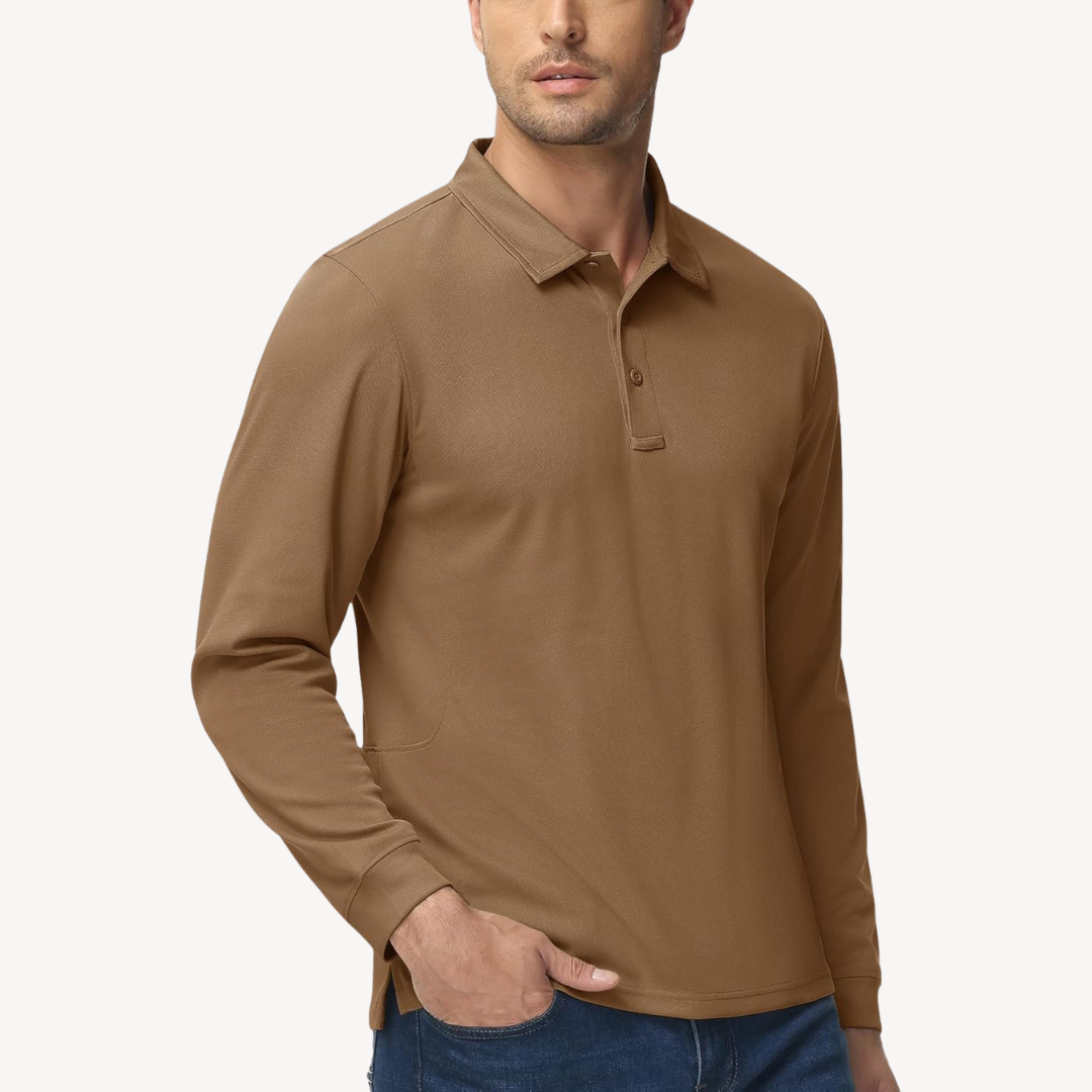 Elarova | Langarm-Poloshirt für Herren