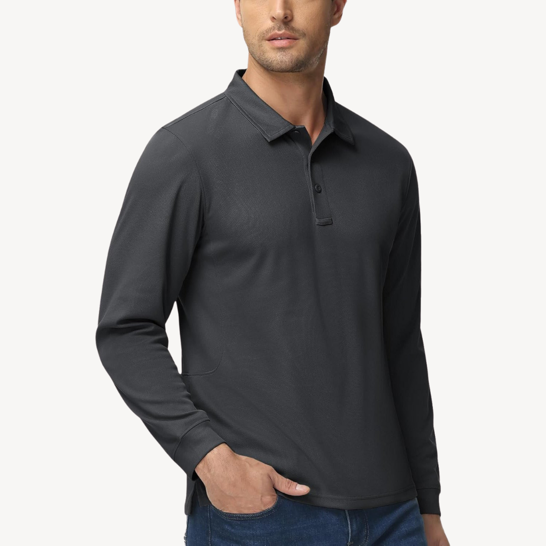 Elarova | Langarm-Poloshirt für Herren