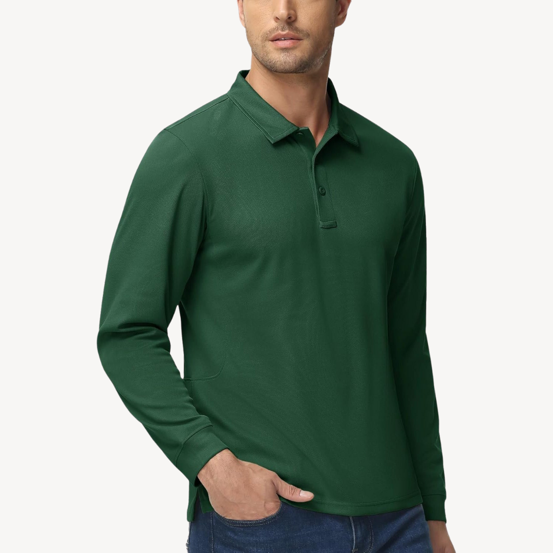 Elarova | Langarm-Poloshirt für Herren