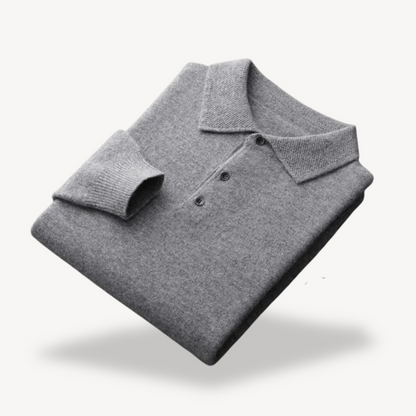 Elarova | Langärmliger Strick-Polopullover für Herren