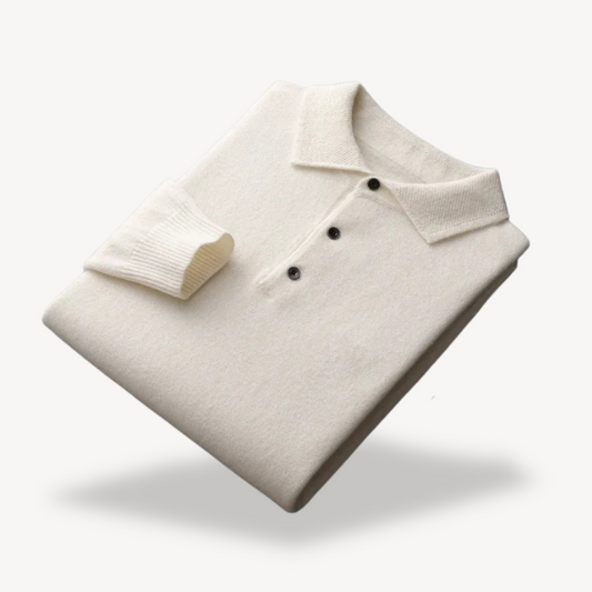 Elarova | Langärmliger Strick-Polopullover für Herren