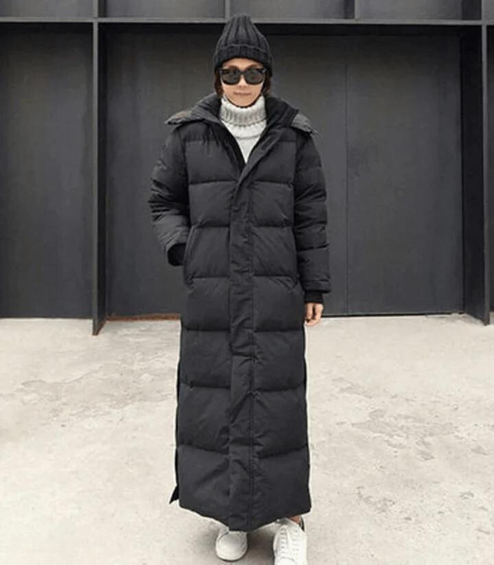 Elarova | Lange Kapuzenpuffer Daunen Jacke für Frauen
