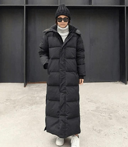 Elarova | Lange Kapuzenpuffer Daunen Jacke für Frauen
