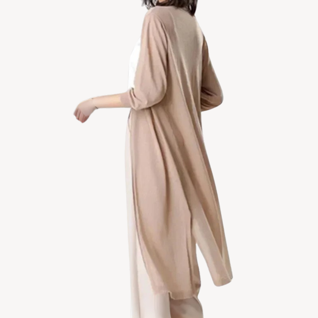 Elarova | Langer Duster-Cardigan aus Strick für Damen