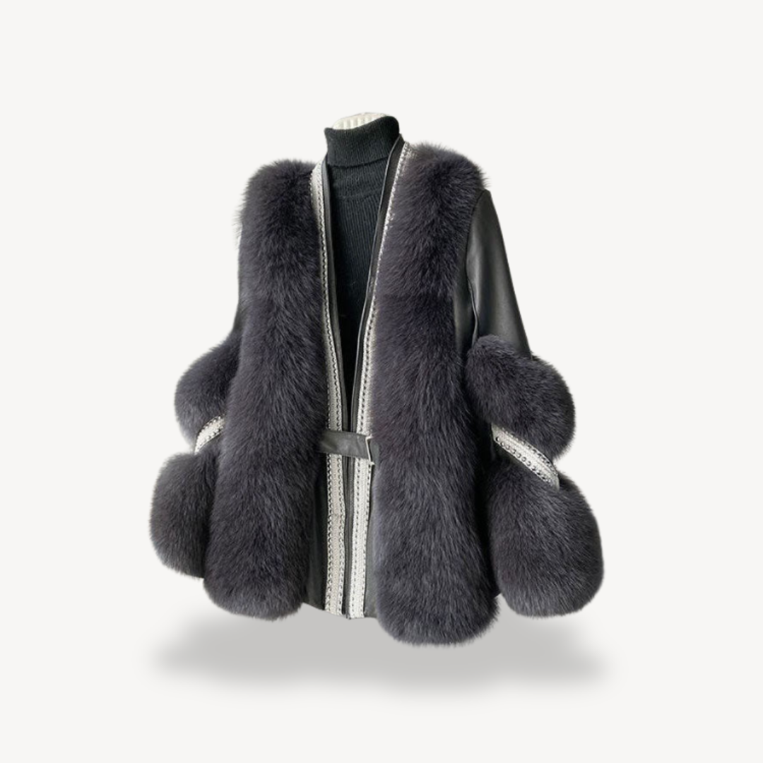 Elarova | Langer Mantel aus Kunstpelz für Damen