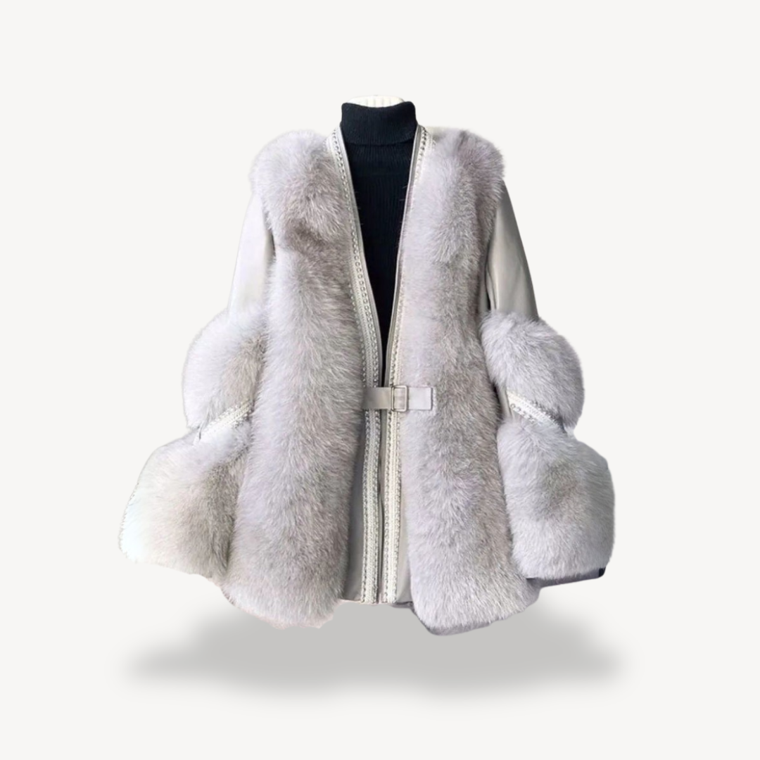 Elarova | Langer Mantel aus Kunstpelz für Damen