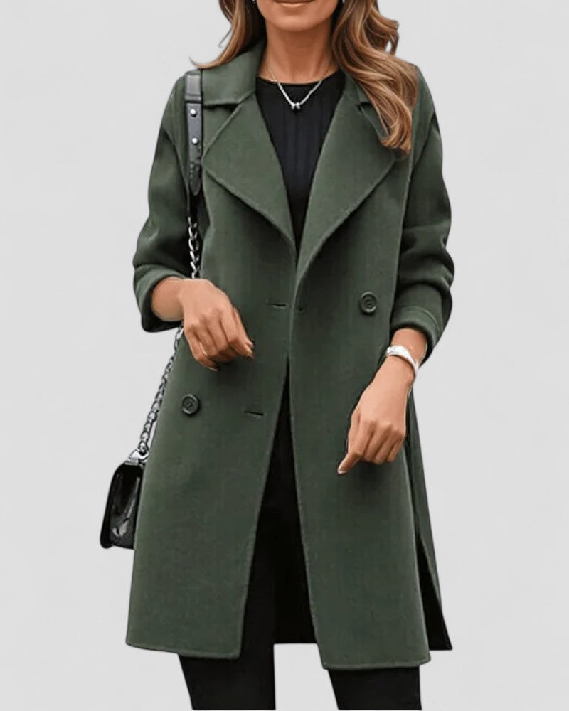 Elarova | Langer Mantel aus Wollmischung für Damen