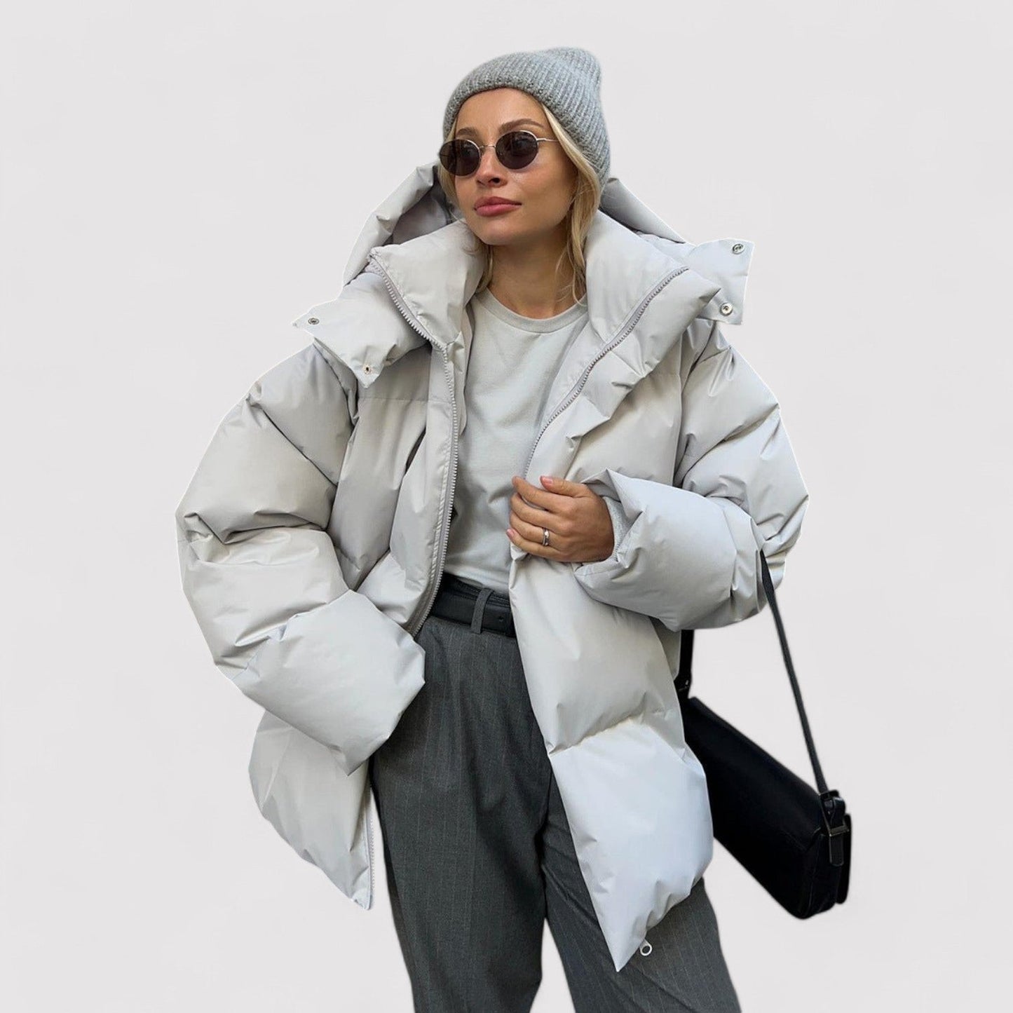 Elarova | Lässige Baumwolljacke mit Kapuze für Damen