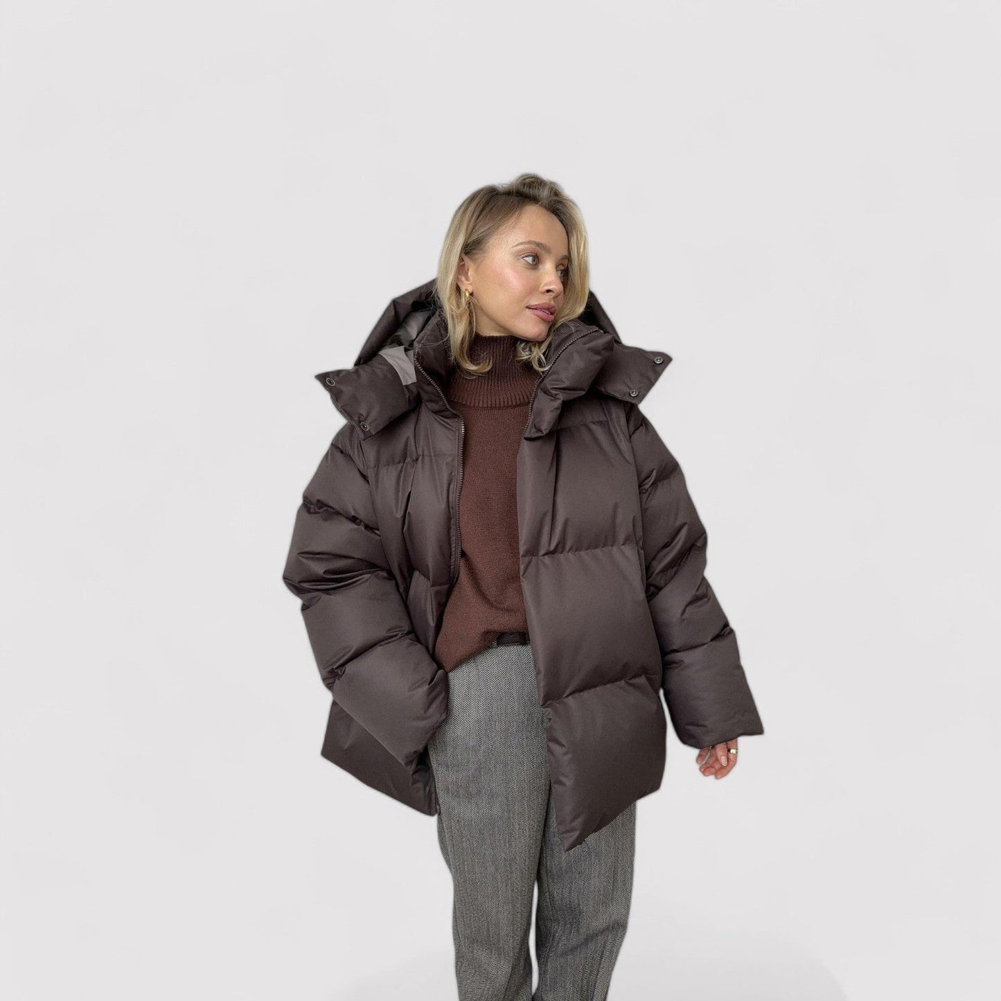 Elarova | Lässige Baumwolljacke mit Kapuze für Damen