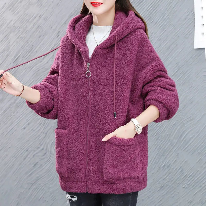 Elarova | Lässige Herbst Fleece Weste mit Kapuze für Frauen