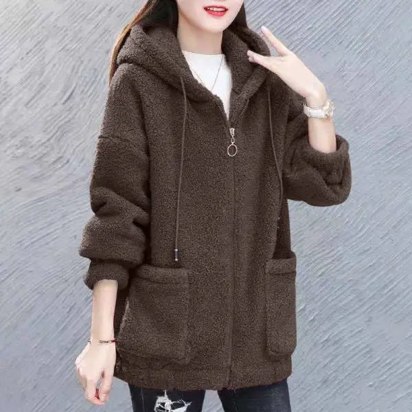 Elarova | Lässige Herbst Fleece Weste mit Kapuze für Frauen