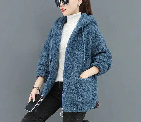 Elarova | Lässige Herbst Fleece Weste mit Kapuze für Frauen
