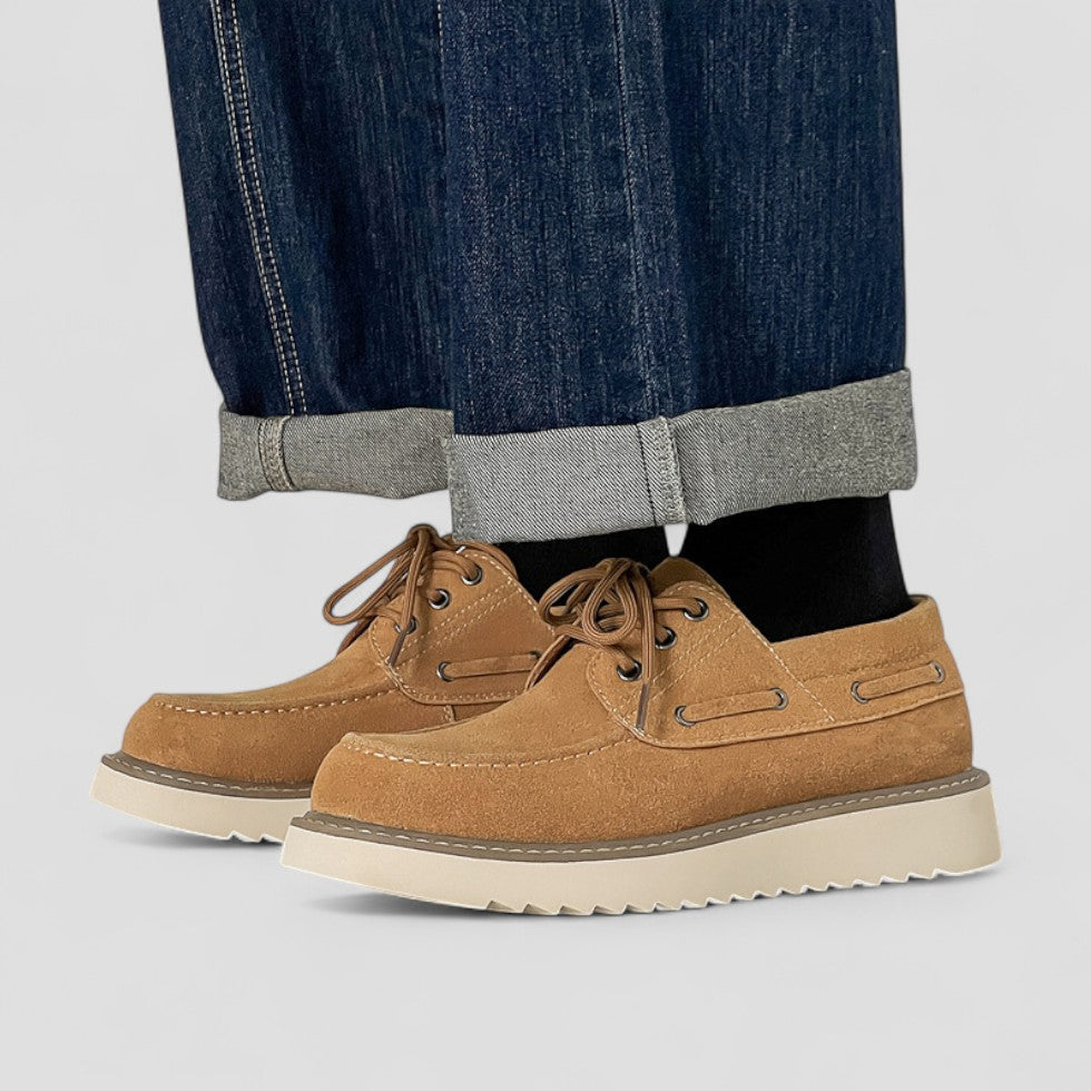 Elarova | Lässige Low-Top-Schnürschuhe aus Wildleder für Herren