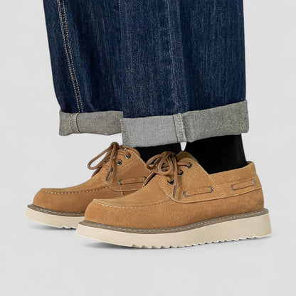 Elarova | Lässige Low-Top-Schnürschuhe aus Wildleder für Herren
