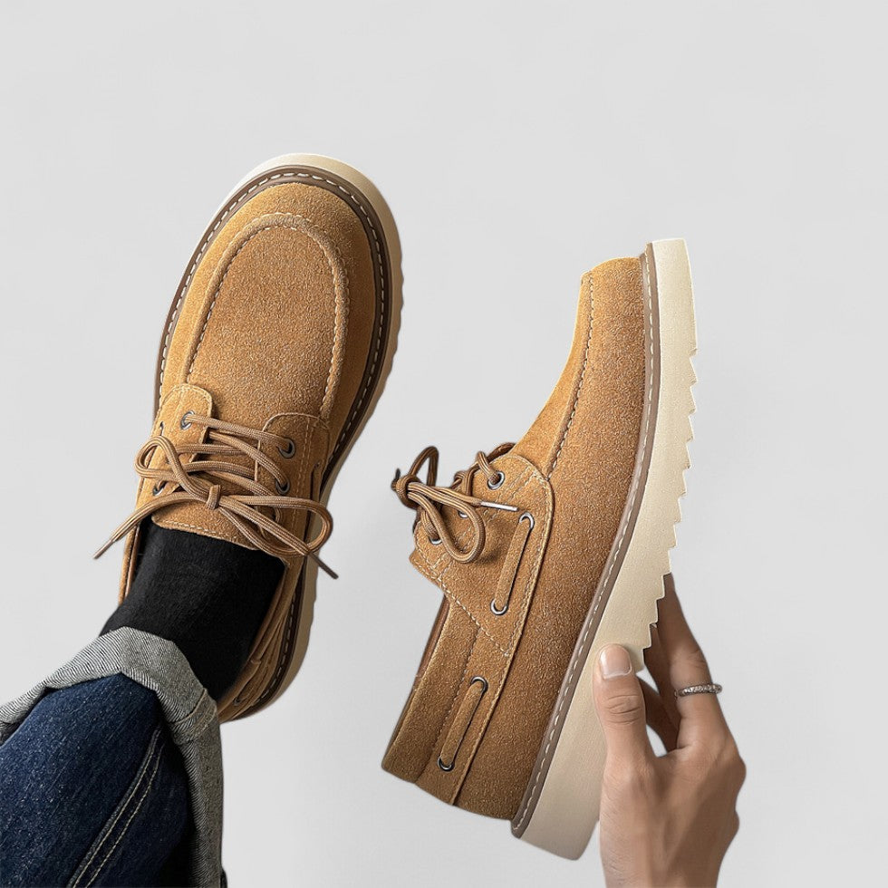 Elarova | Lässige Low-Top-Schnürschuhe aus Wildleder für Herren
