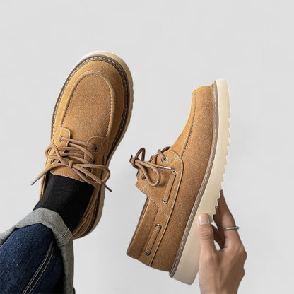 Elarova | Lässige Low-Top-Schnürschuhe aus Wildleder für Herren