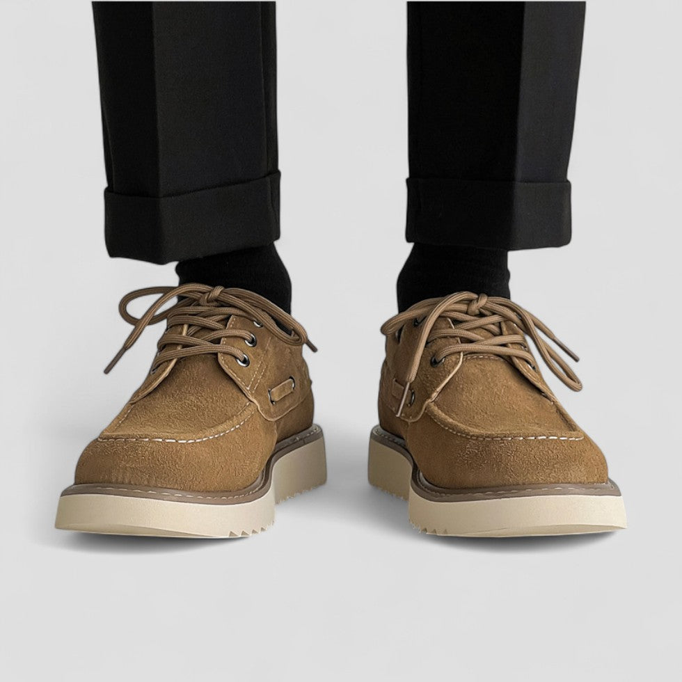 Elarova | Lässige Low-Top-Schnürschuhe aus Wildleder für Herren