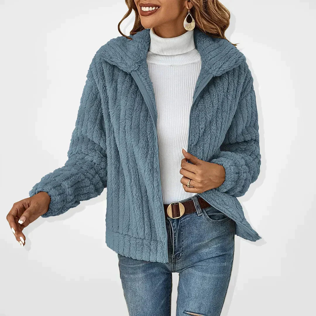 Elarova | Lässige PlüschStrickjacke