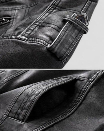 Elarova | Lässige Slim Fit Lederjacke für Herren im stylischen Design