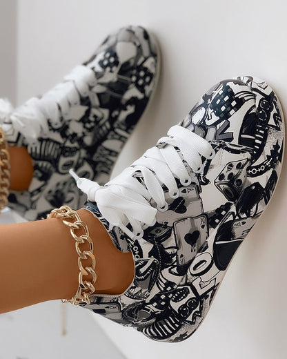 Elarova | Lässige Sneakers im GraffitiStil für Frauen