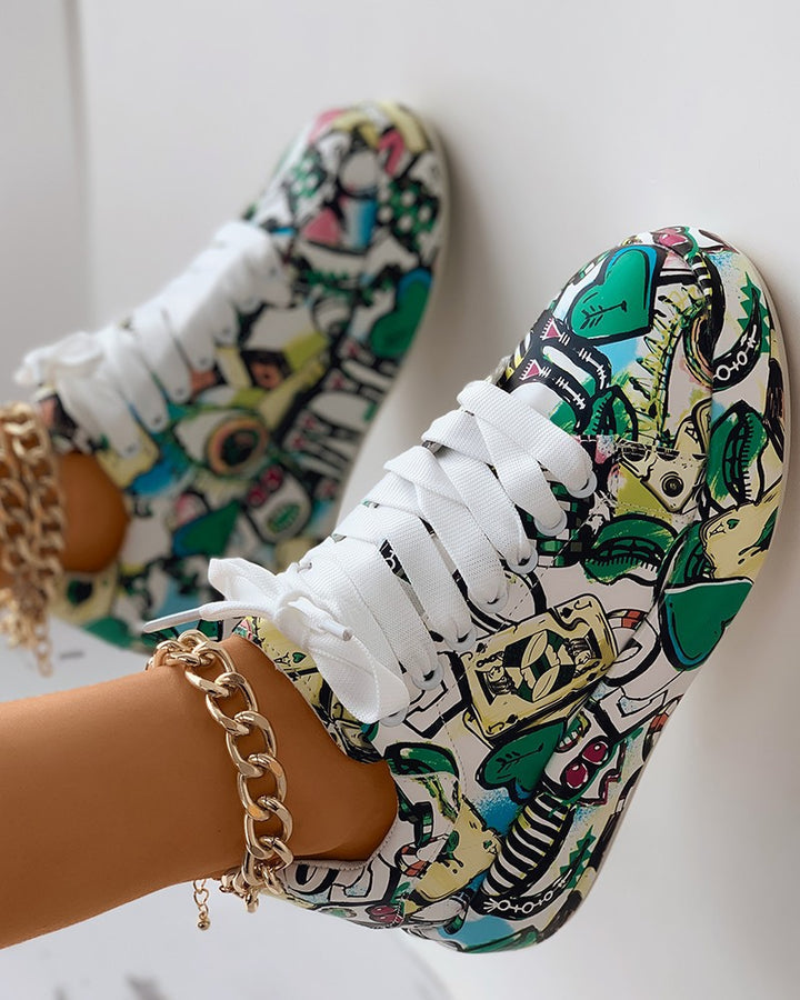 Elarova | Lässige Sneakers im GraffitiStil für Frauen
