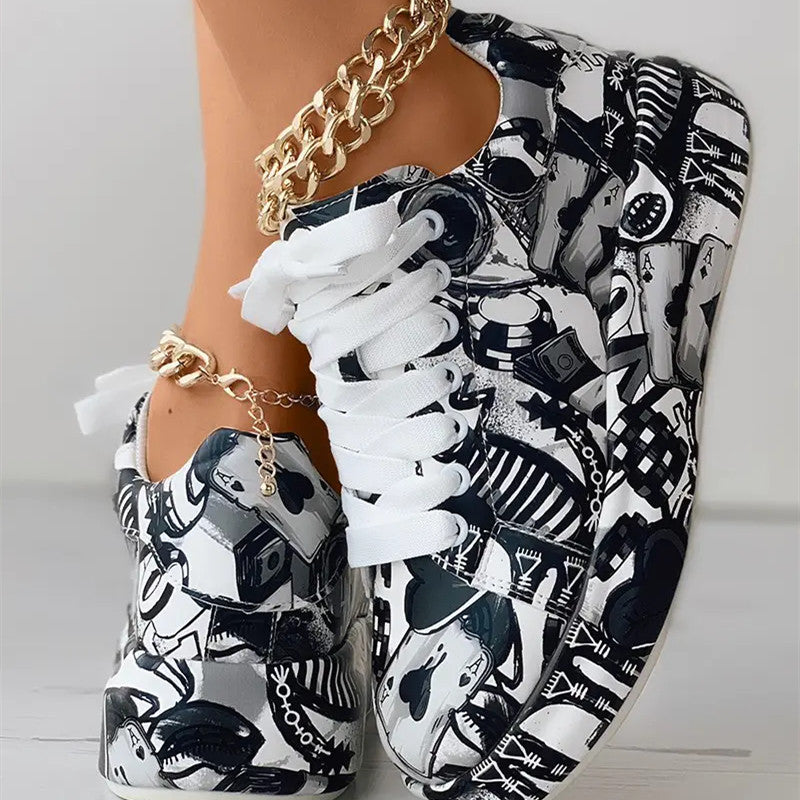 Elarova | Lässige Sneakers im GraffitiStil für Frauen