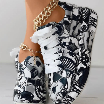 Elarova | Lässige Sneakers im GraffitiStil für Frauen