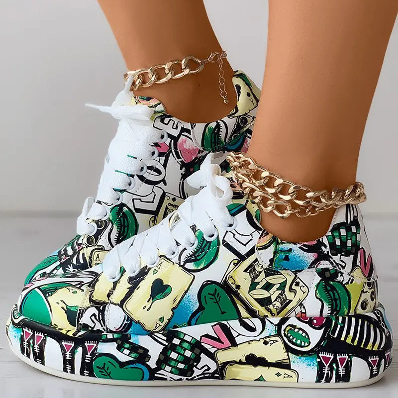 Elarova | Lässige Sneakers im GraffitiStil für Frauen