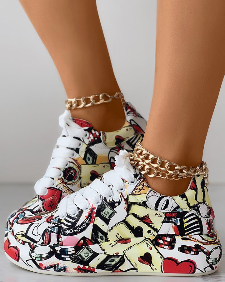 Elarova | Lässige Sneakers im GraffitiStil für Frauen