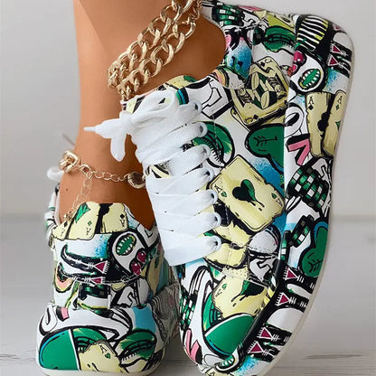 Elarova | Lässige Sneakers im GraffitiStil für Frauen
