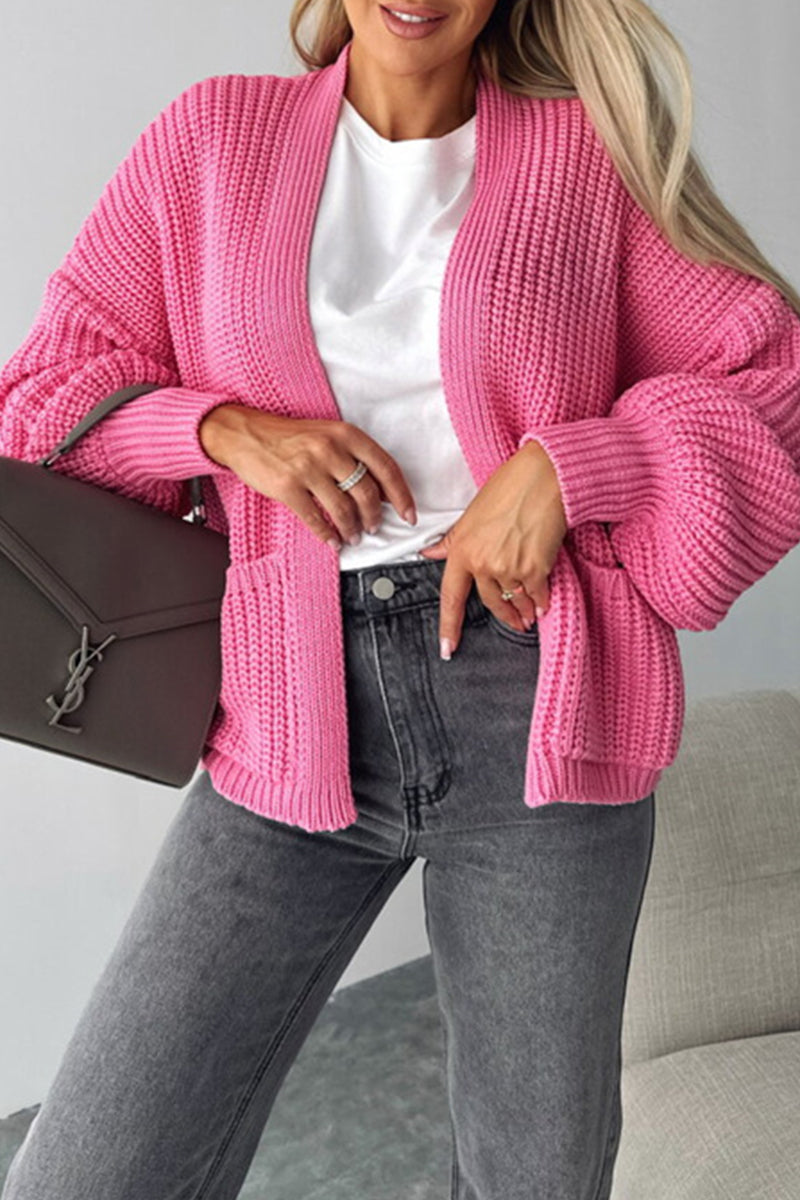 Elarova | Lässige Taschenwebung VAusschnitt Oberbekleidung 5 Farben